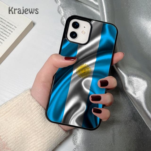 Krajews Argentina Flag soft Phone Case Cover For iPhone 17 Air 16 15 14 plus 12 13 pro max coque Shell Fundas