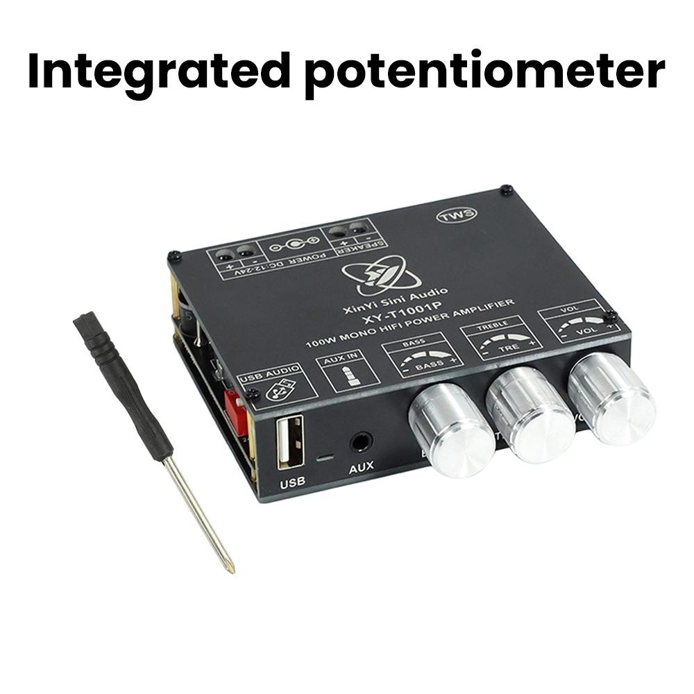 DC 12-24V T1001P Mono 100W BT Audio Amplifier With High And Low Frequency Adjustment Tws True Wireless TPA3116 Support For App