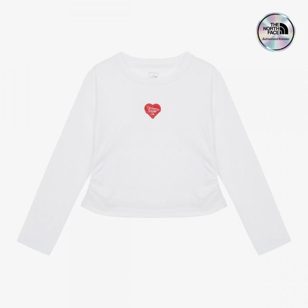 The North Face Girls Long Sleeve Tee White Allison WHITE/110