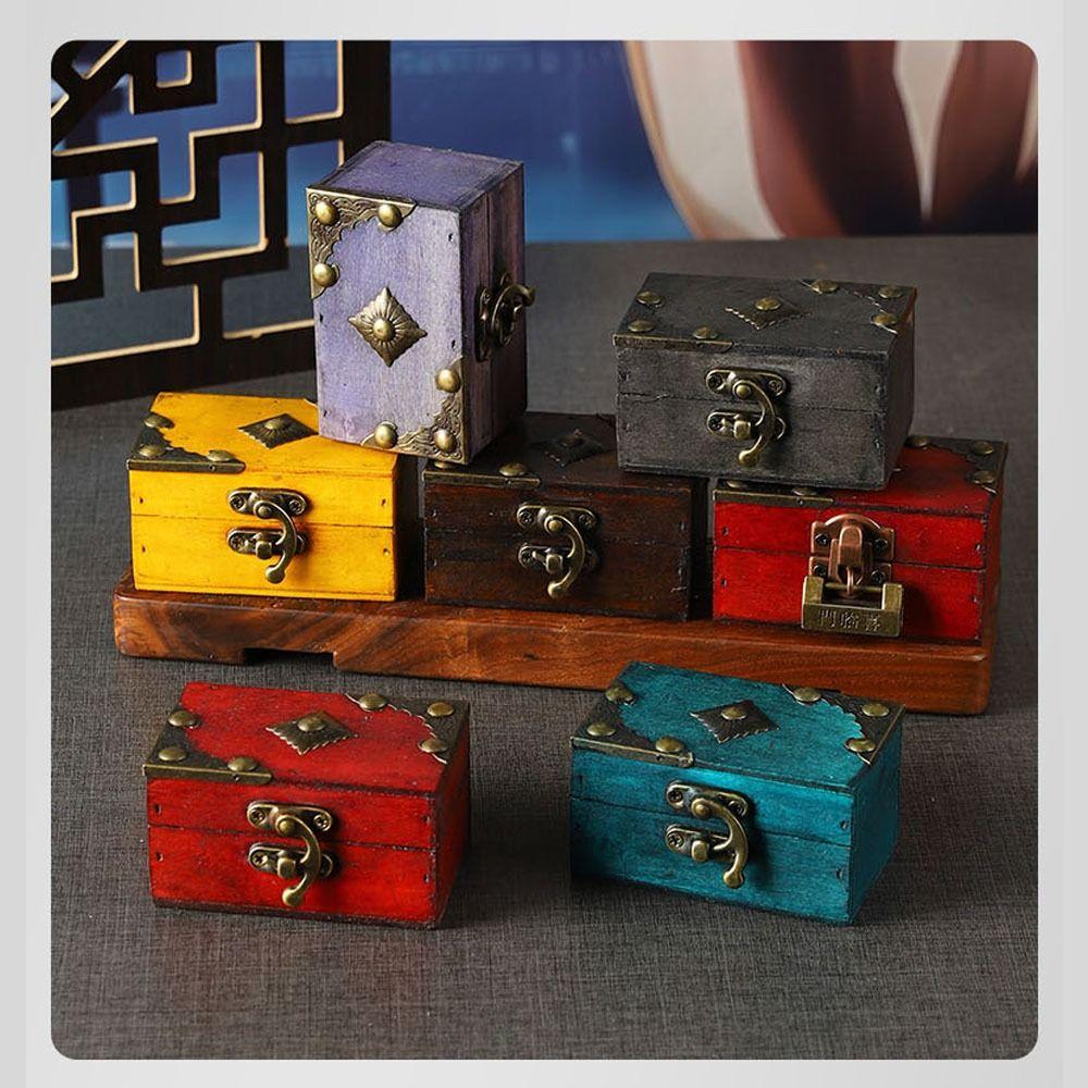 Portable Buckle Jewelry Storage Box Small Size Keepsake Case Treasure Chest Box  Cosmetics Sorting