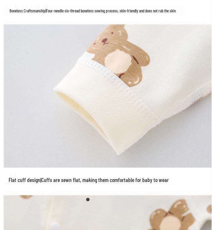 Infant & Toddler Long Sleeve Cotton Romper - Unisex Cartoon Print for Autumn/Winter