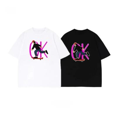 Cotton Short Sleeve T-shirt Men and Women with The Same Summer New Fashion Brand Trend T-shirt Top