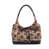 Korean Ins Plaid Bow Canvas Bag for Women Fashion and Fashionable Versatile One-shoulder Underarm Bag