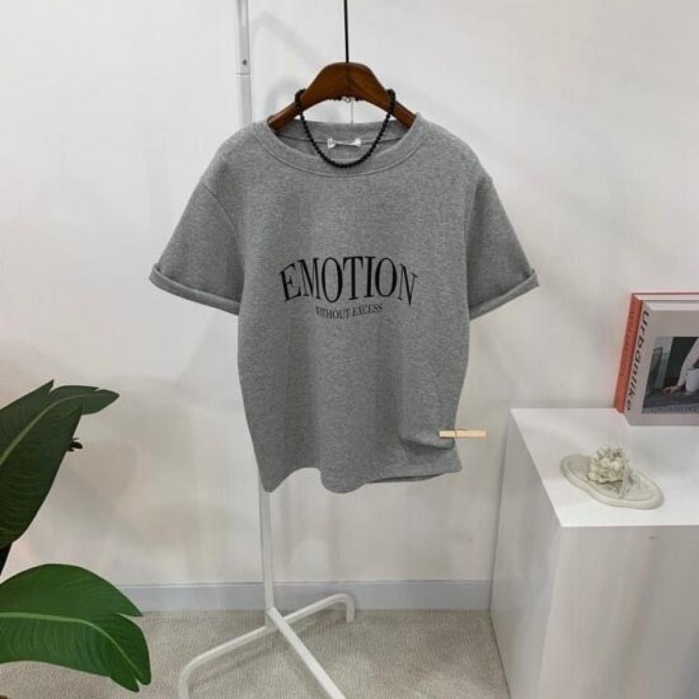 C S In The Room EmoTion leTTerIng baSiC T ShirT 3Color