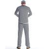 Prisoner Couple Costume Anime Role-Play Striped Pajamas Suit Black White Matching Outfit for Men Women (Halloween Party Cosplay)