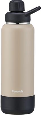 Garrafa de Água Peacock Thermos Industry Peacock Compatível com Carbonatados Bege 1L Armazenamento Frio Bebida Direta Esportes Alça Garrafa Térmica CA (O pavão)