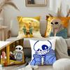 Cute H-Undertale Sans-W Pillow Case Cushion Cover Soft Cute Throw Pillow Case For Car Sofa Pillowcase Polyester With Zipper