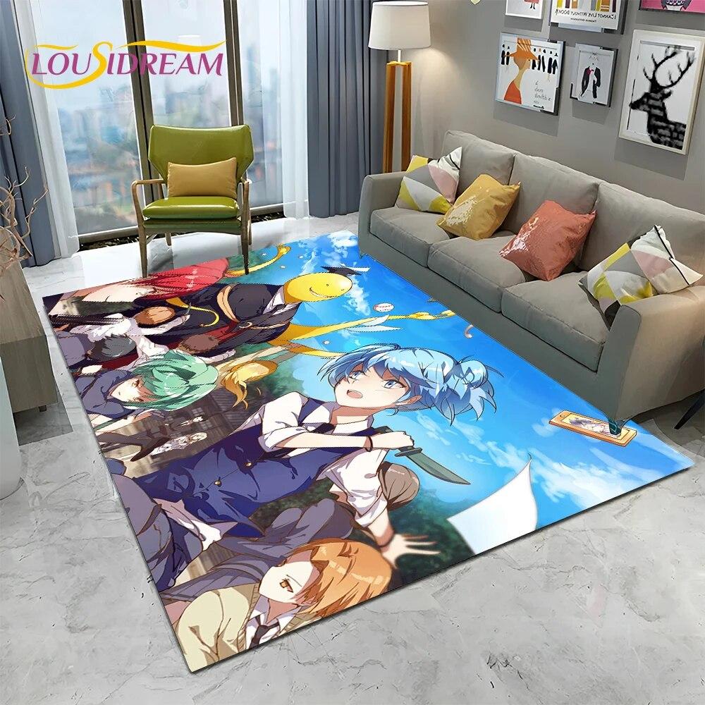 Cartoon Assassination Classroom Anime Carpet Rug for Home Living Room Bedroom Sofa Doormat Decor,kid Area Rug Non-slip Floor Mat