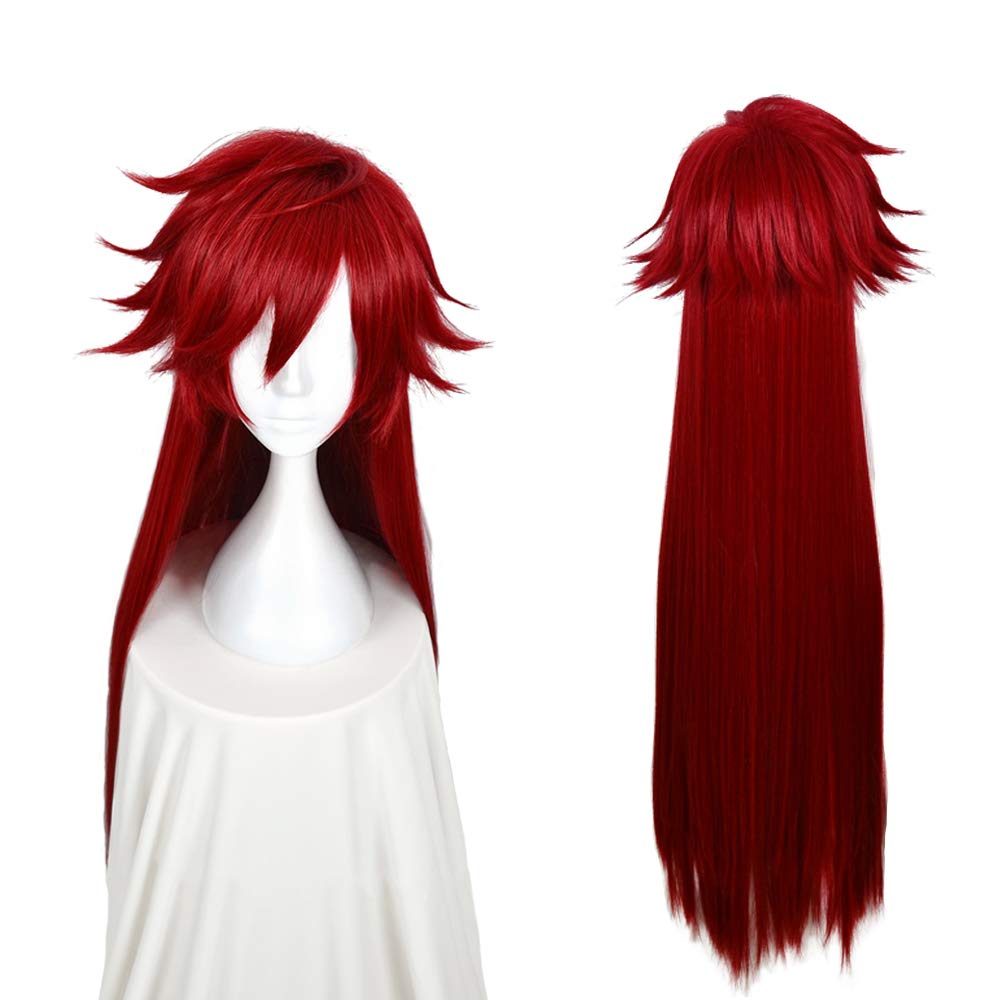 Cosplay Long Straight Red Perfect for Parties and Includes 3 Bonus a Dedicated and a Memo Heat-resistant Wig, "Second Castle" Hair, Hair, Disguises.