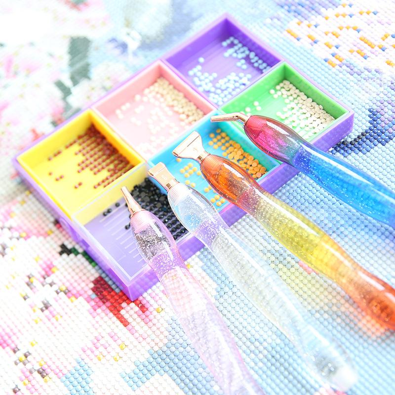 Ergonomic Diamond Painting Pen with Screw Plastic & Metal Tip, 5D Art Nail Gem Picking Tool Accessories