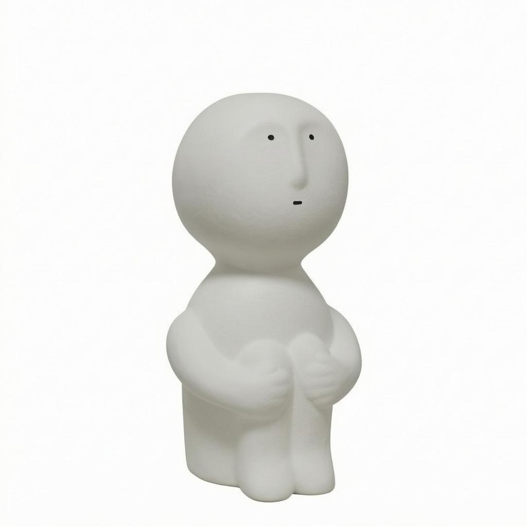 Nordic Resin Figurine Minimalist Cartoon Playful Tabletop Ornament