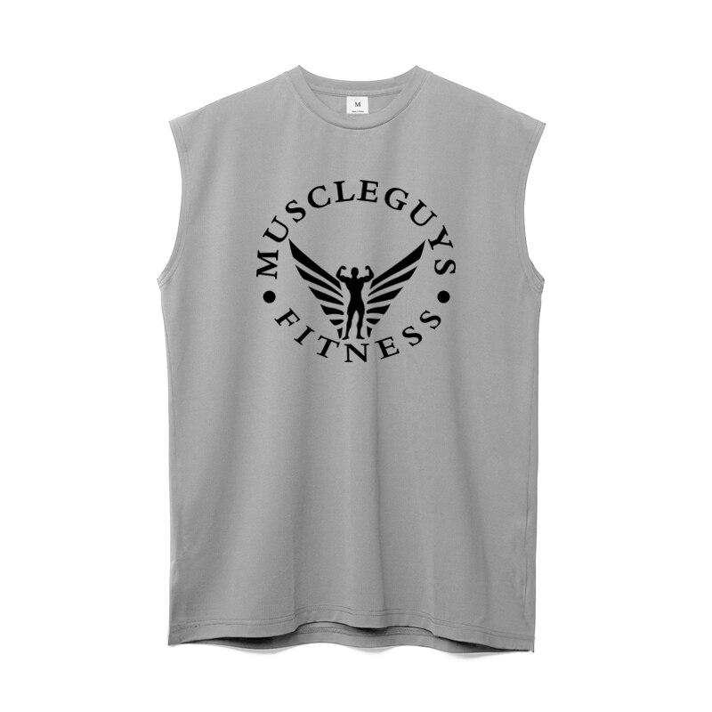 Muscleguys Profesjonalna Odzież na Siłownię dla Mężczyzn Trening Bieganie Podkoszulki Mężczyźni Mięśnie Kamizelki Fitness Koszulka Bez Rękawów z Nadrukiem MUSCLEGUYS Kulturystyka