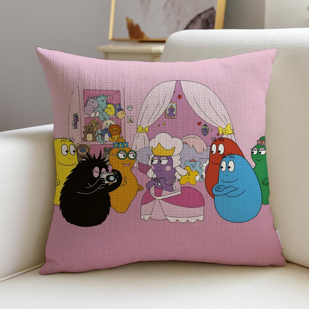 

Bubbly BBarbapapaS Cushion Cover Breathable and skinfriendly linen pillowcase square removable and washable cushion 30X30cm