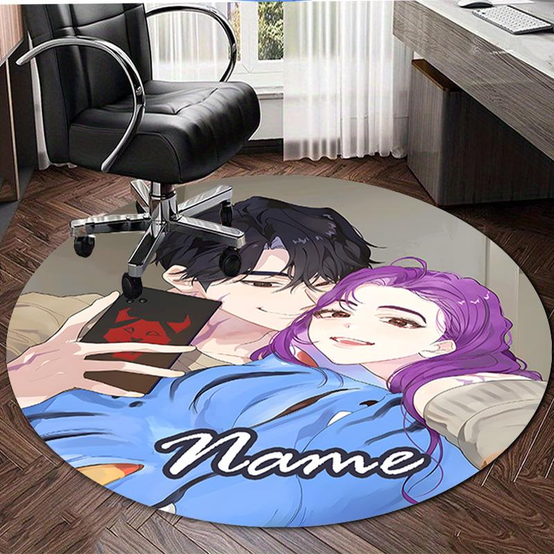 Personalized K-KPop Demon Hunters Round Chair Office Rug - Perfect for Mat, Office Chair & More - Ideal Gift for Birthdays and Holidays