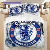 Chelsea Football Club Emblem Display Three-piece set (1 * duvet cover + 2 * pillowcase, without core) 2D Flat Christmas birthday gift