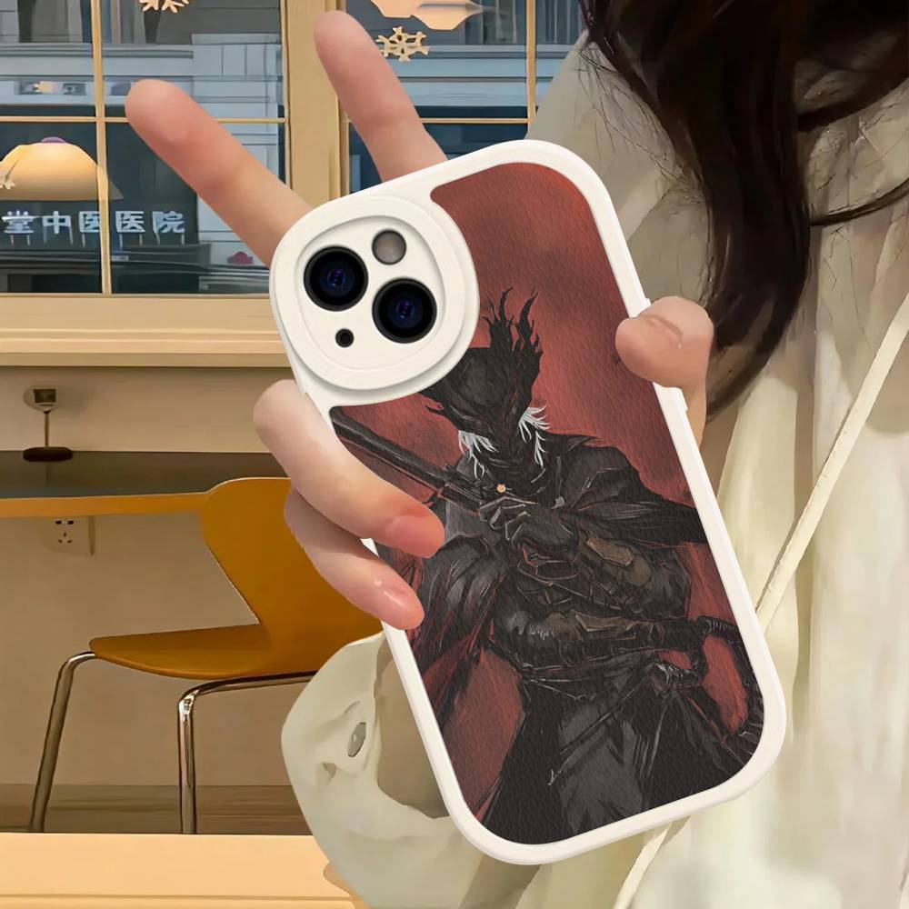 Dark Hunter B-Bloodborne Game Leather Phone Case For IPhone 16 15 14 17 Pro Max 11 12 Mini Plus Soft Shell
