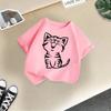 Girls' Cute Printed Loose Short Sleeve T-shirt - Summer Round Neck Top