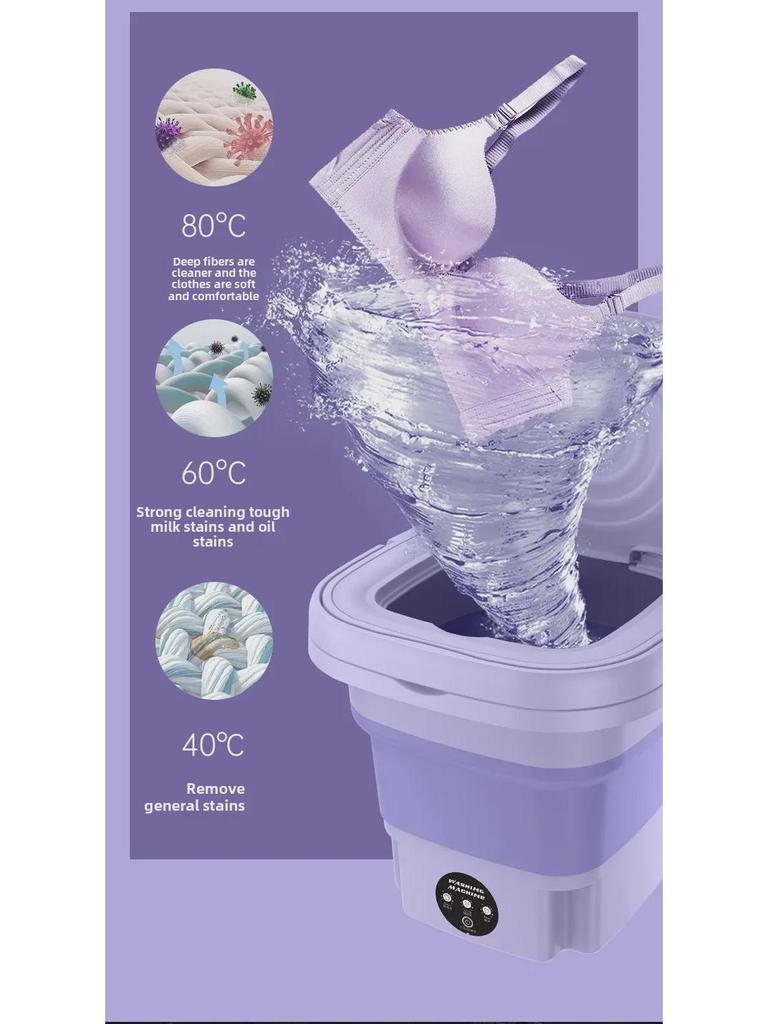 Compact Folding Washing Machine for Dorms & Baby Clothes