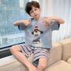 Boys Cotton Short Sleeve Pajama Set Lightweight Sleepwear Kids 8 Years Cartoon Print Home Outfit