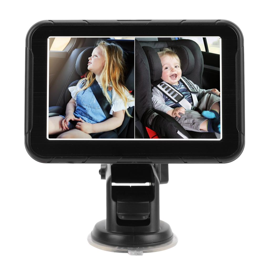 Baby Autokamera Dualkanal 5 Zoll 1080P Baby Monitor mit 2 IR Nachtsichtkameras und 150 Grad Weitwinkel