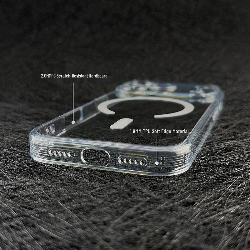 17Pro Max Transparent Magnetic Full Coverage Protective Case