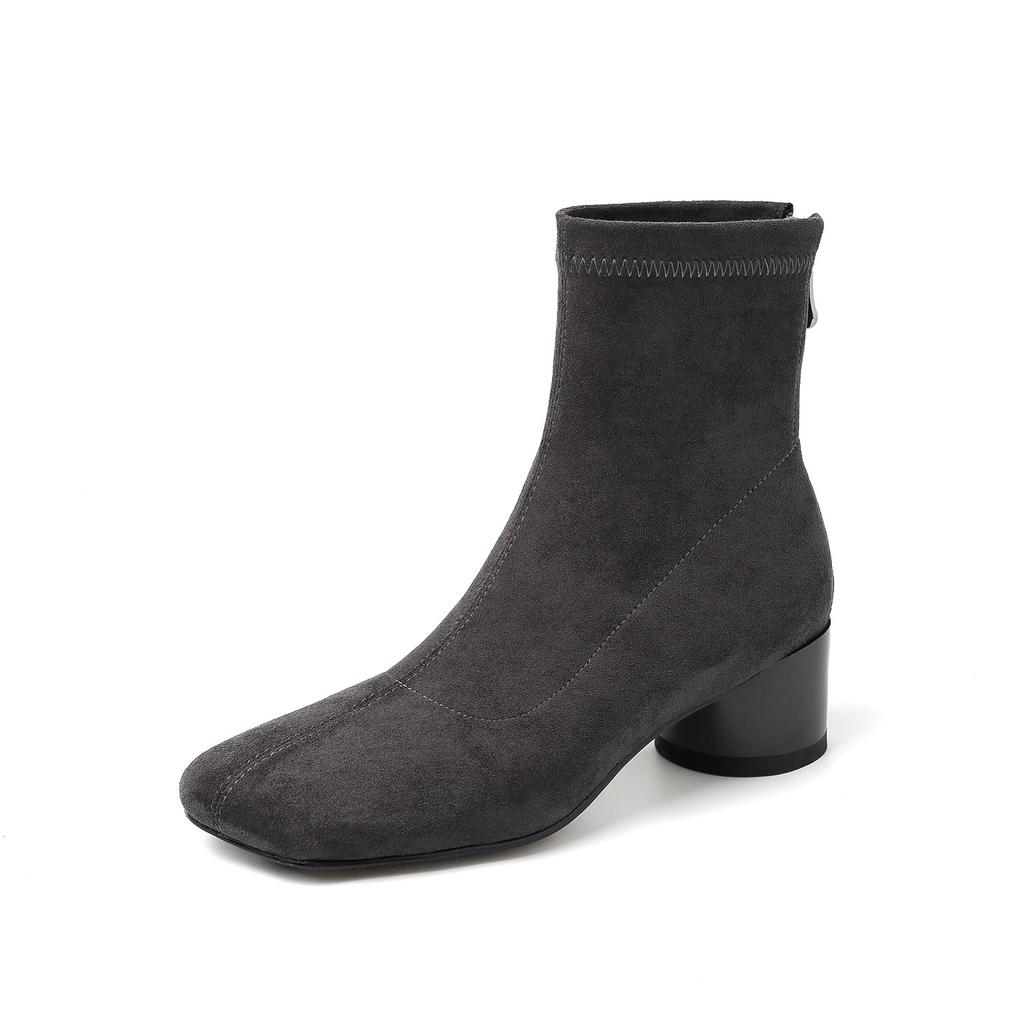 5CM Korean Small Ankle Boots 2025 Autumn and Winter New Suede Elastic Thin Boots Small Short Boots Commuting Versatile Single Boots Women