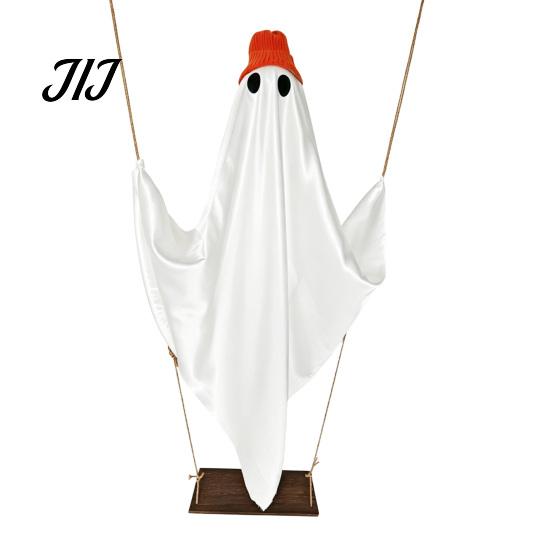 Outdoor Festive Ghost Decorations Halloween Indoor, IP44 Waterproof Light Up Hanging Swing Cute Decoration, DIY Atmosphere for Trees Standing