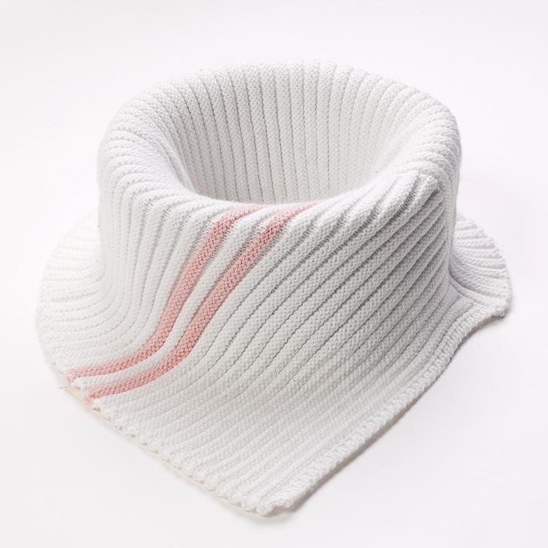 Cashmere Knitted Triangle Ring Scarf Women Autumn Winter Wool Neck Warmer Korea Fashion Neckerchief Stripe Soft Fake Collar