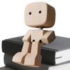 Cute Car Wood Man Shaking Wooden Man Figurine Car Decoration Small Ornaments Decor Creative Figurine Gifts for Home & Office
