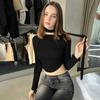 Hot-selling Women's Clothing In Europe and America, New Summer Products, Fashion Spice Girls, Slim-fitting Open-navel Long-sleeved T-shirt and Top
