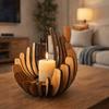 Manual Assembly Wooden Candle Holder Handmade Candles Lamp Stand Tea Light Holder  Party Decoration