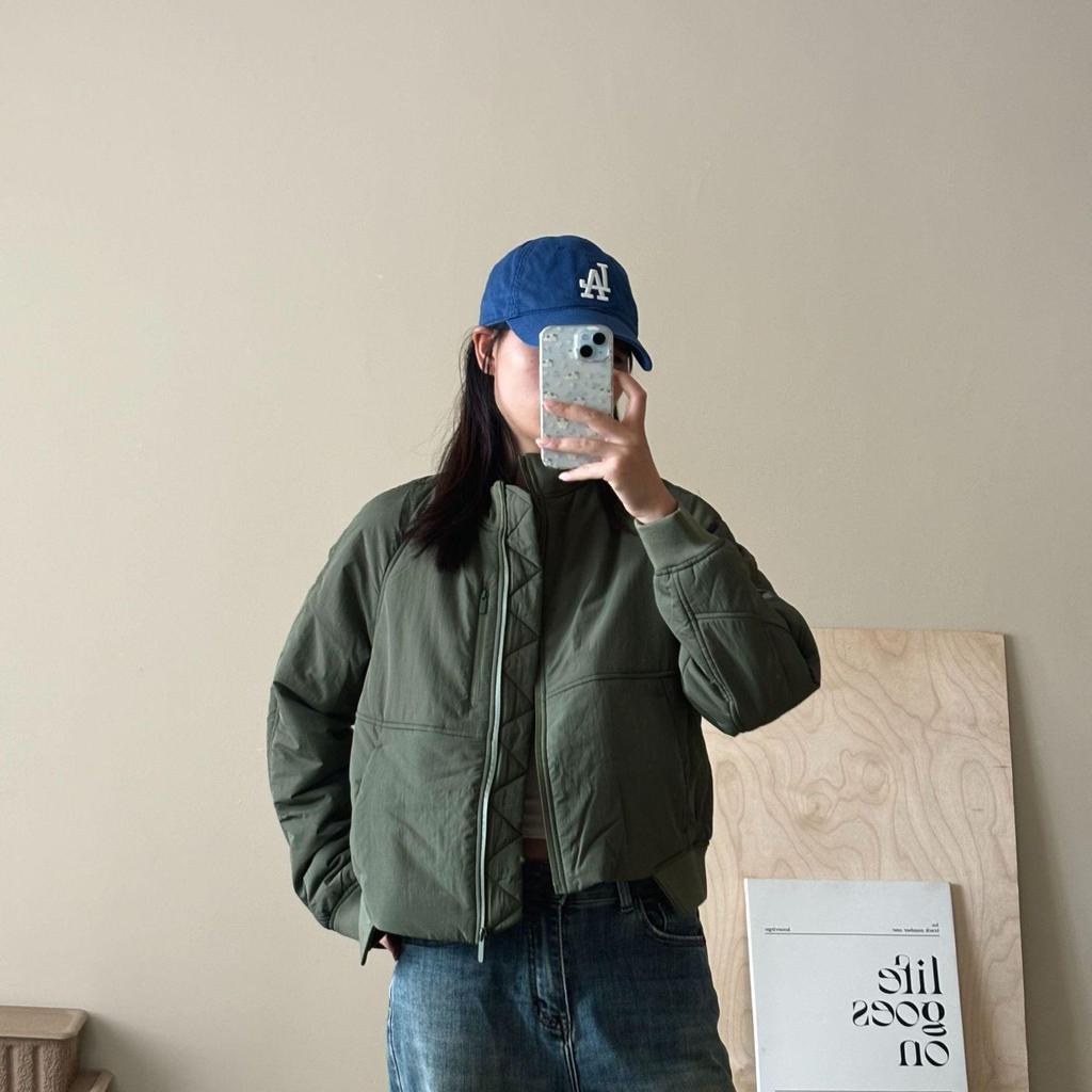 Lulu Women's Cotton-Padded Zip Cardigan with Stand-Up Collar