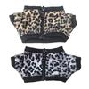 Leopard print jacket, 10cm plush doll outfit, black. Perfect for mascots, idols, K-pop dolls, and other fan activities. [Used]
