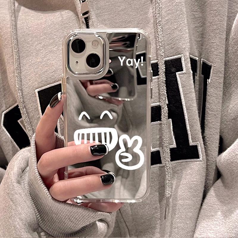 Mobile Phone Cases for iPhone 11 13 XR 15 Pro Max 12 14 Pro Max Case iPhone 16 XS Max Mirror Protective Case Mirror Exquisite Cartoon Waterproof