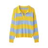 Spring 2026 Women's European & American Striped Lapel Knit Pullover Sweater