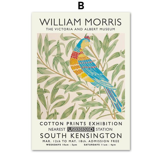 William Morris Wall Art Swan Owl Bird Leaf Flower Canvas Painting Nordic Posters and Prints Wall Pictures for Living Room Decor No Frame