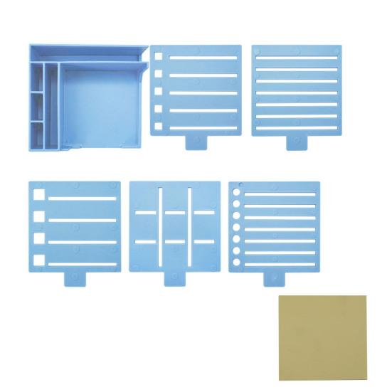 Square Plastic Note Holder with 5 Templates Desk Organizer for Lists Notes Mobile Phone Stand Efficient Organizatio Tool for Office School Home