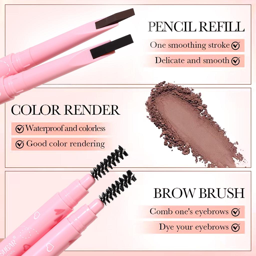 Chopper-förmiger Augenbrauenstift, Natürlich und Extrem Fein, Doppelseitig, Wasserfest und Schweißresistent, Lang anhaltend, Wischfest, Natürliche Augenbrauen