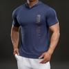 706690 Summer 2025 American Casual Short-sleeved T-shirt Fashionable Sports Elastic Fitness Outdoor T-shirt Men