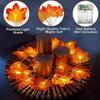 LED Maple Leaf Light String Artificial Maple Leaf Vines Hanging Rattan Fall Garland for Thanksgiving Home Party DIY