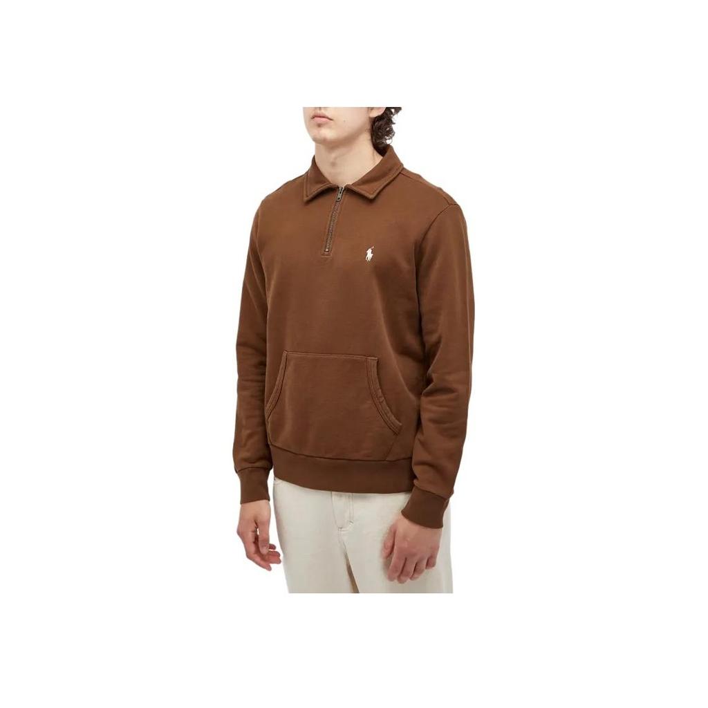 Polo Ralph Lauren Logo Embroidered Pullover Long Sleeve Sweatshirt Men Sweatshirt Light-Brown 710934601-008