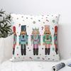 Nutcracker Party Merry Christmas Pillowcase Printed Fabric Cushion Cover Gift Pillow Case Cover Living Room Zipper 18''