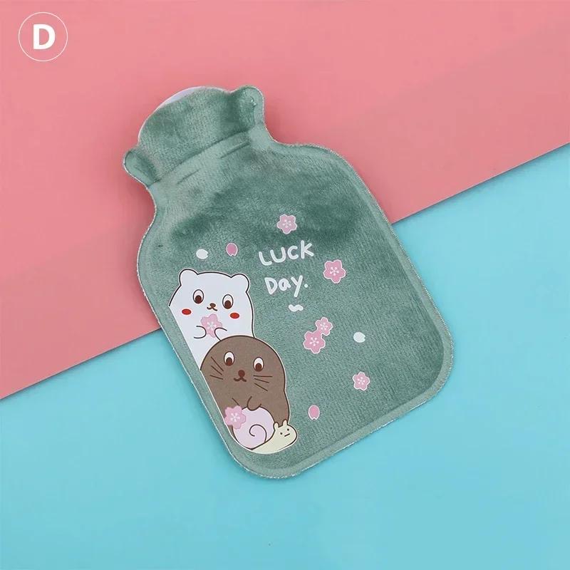 1pc Tummy Warmers Hot Water Bottle Rubber Bag Cute Cartoon Warm Relaxing Safe Heat Cold Large Plush Cloth Hot Water Bag