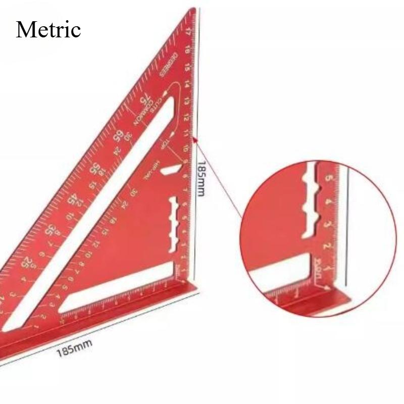 New 7 Inch Triangle Ruler Measurement Tool Carpenter Tools Inch Metric Angle Ruler Speed Square Woodworking Tools