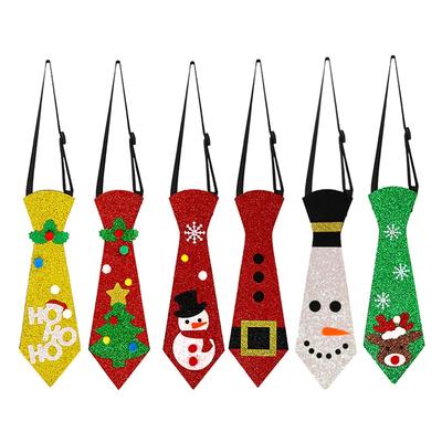 Christmas Neckties Christmas Ties for Boy Girl Felt Red Santa Claus Tie Xmax Party Costume Accessories Christmas Decoration 2023