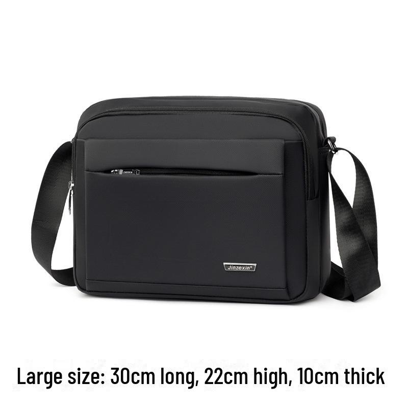 Men's Multi-Layer Splash-Proof Messenger and Shoulder Bag, Large Capacity Casual Business Cloth Bag with Wallet and Print Design