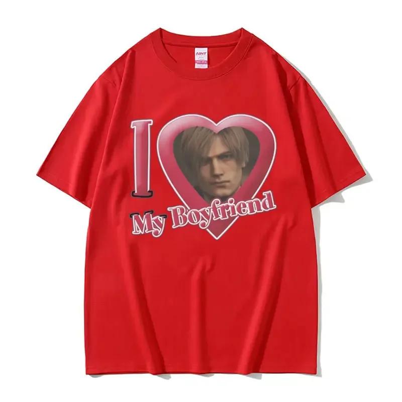 2026 summer I Love My Boyfriend Leon S Kennedy Graphic Tshirt Womens Unisex Harajuku Cool Fashion Tshirt S
