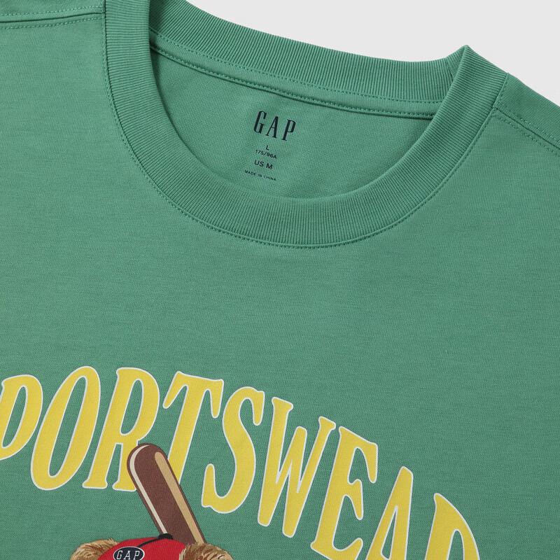 GAP Unisex Baseball Bear Print Loose Fit Short Sleeve T-Shirt