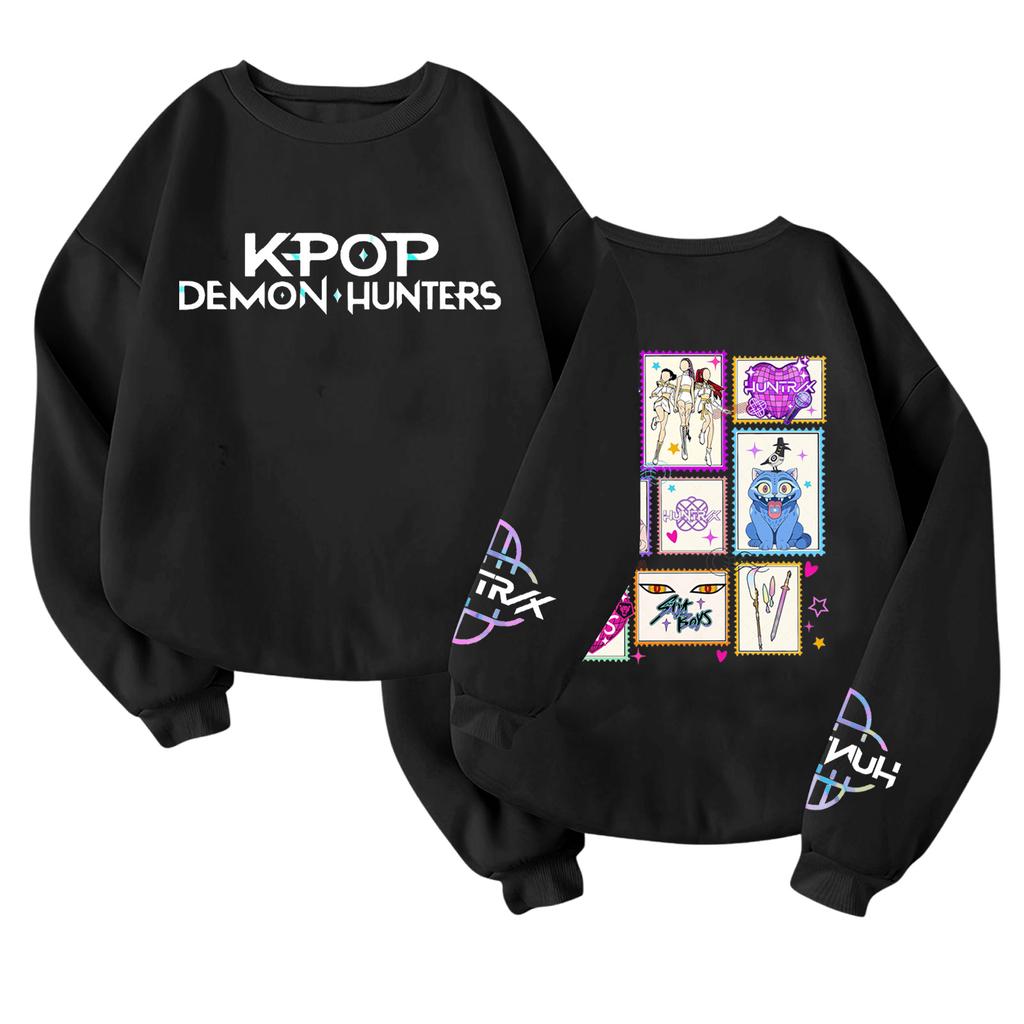 Children's Fashionable Lightweight Long-sleeved Round Neck Pullover With Pockets Printed Pullover