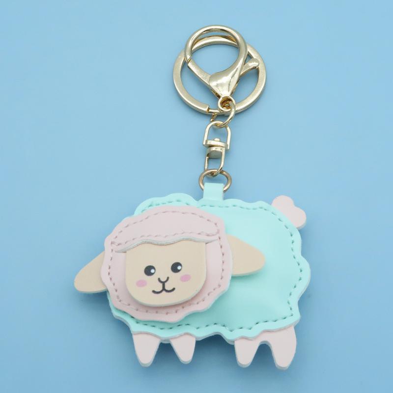 1Pcs Cute Cartoon Sheep Hanging Ornament 2027 Year Of The Sheep Pu Leather Pendant For Key Accessory Holiday Party Favor